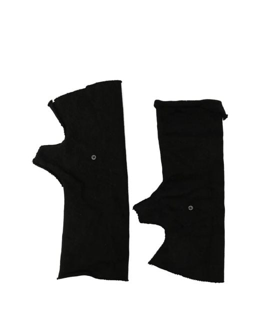 Ma+ Black Lined Fingerless Gloves for men