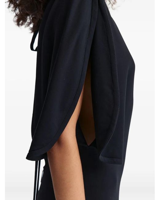 16Arlington Black Dona Cape-Sleeve Maxi Dress