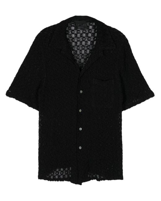 Saint Studio Black Openwork Shirt for men