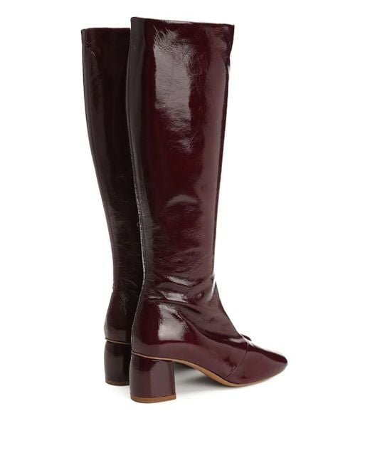 Forte Forte Red Patent Leather Block-heel Boots