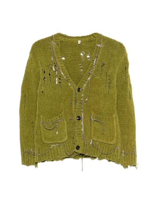 R13 Green Pins Chains Cardigan