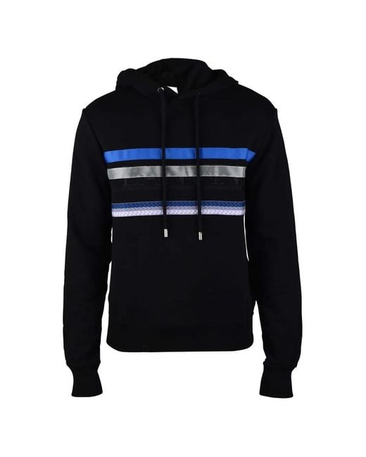 Lanvin Black Logo-Embroidered Hoodie for men