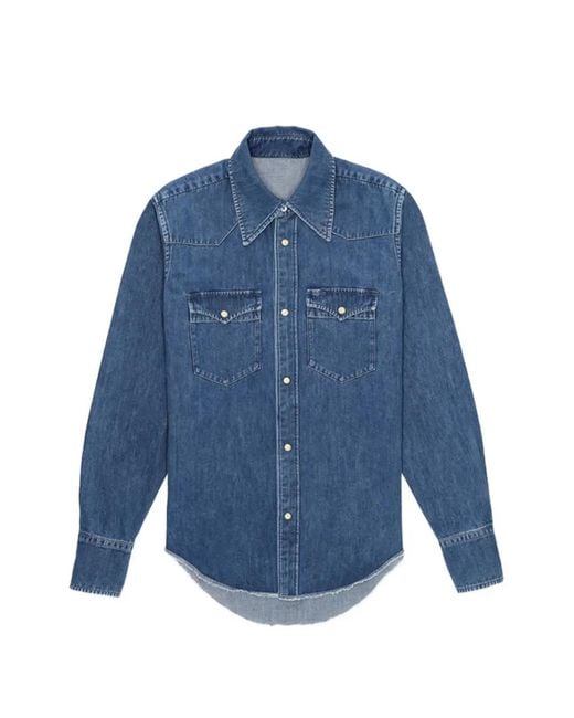 Fortela Blue Yellowstone Denim Western Shirt for men