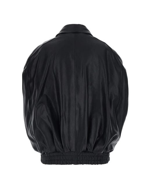 Arma Blue Bina Elasticated-Hem Leather Jacket