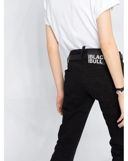 DSquared² Black Mid-rise Cropped Jeans