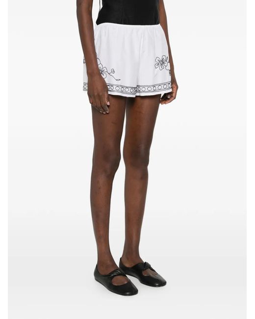 Bode White Beaded Shorts