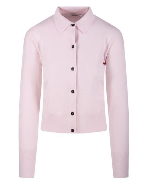 Max Mara Pink Mxmmedeola Buttoned Cardigan