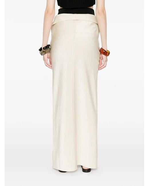Nanushka White Split Front Long Skirt