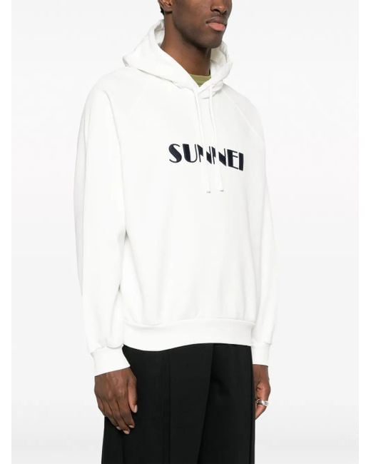 Sudadera con capucha y logo estampado Sunnei de color White
