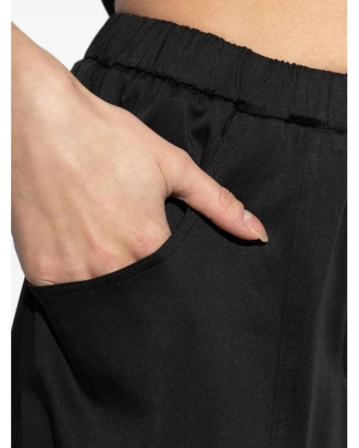 Akep Black Elasticated-Waist Shorts