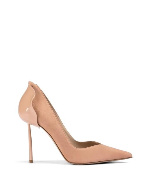 Le Silla White Petalo Suede Pumps