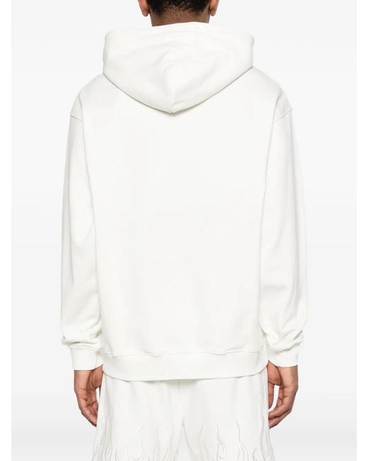 Vision Of Super White Flame-Embossed Hoodie for men