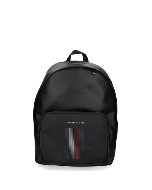 Tommy Hilfiger Black Logo-Lettering Backpack for men