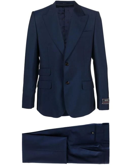 Gucci Blue Single-Breasted Wool-Blend Suit for men