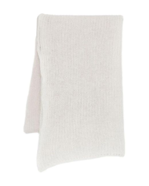 Antonelli White Elena Textured Knit Scarf