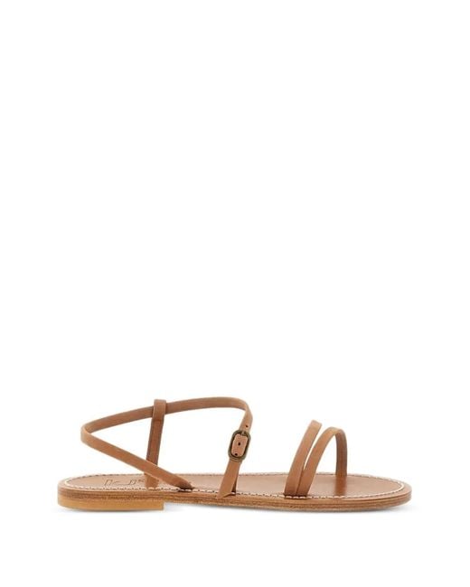 K. Jacques Natural Strappy Leather Sandals