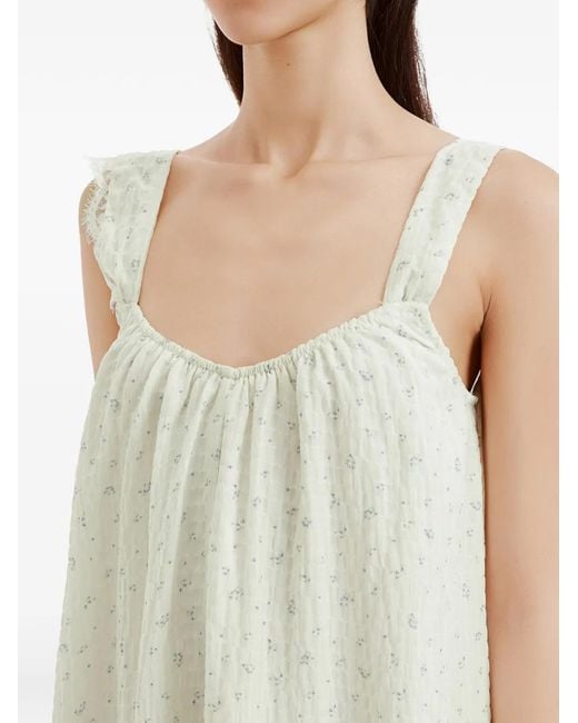 B+ AB White Robe Fleurie Brodée De Dentelle