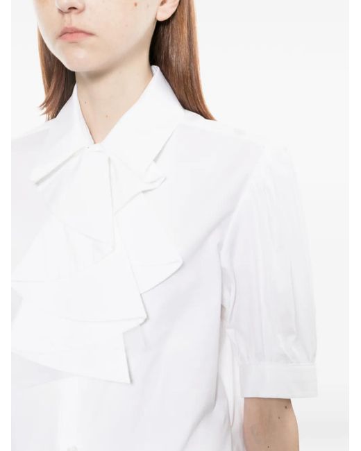 Noir Kei Ninomiya White Ruffle-Collar Shirt