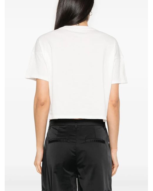 DKNY White Rhinestone Logo T-Shirt