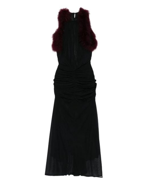 Mugler Gesmockte Jurk in het Black