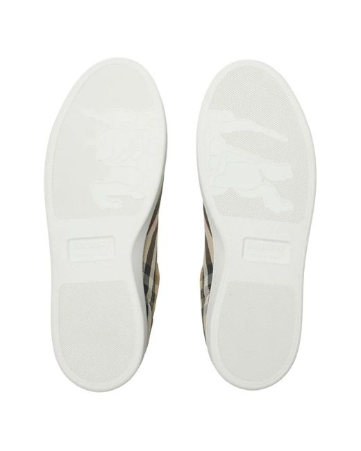 Burberry Brown Set Checked Logo Sneakers