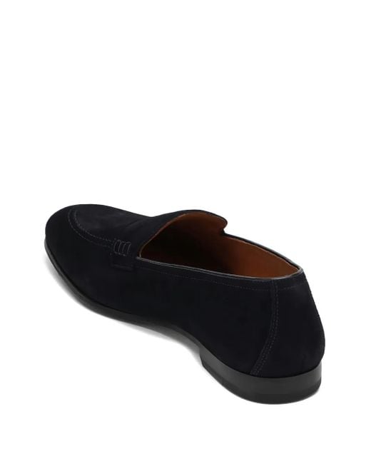 Doucal's Black Leather Loafers for men