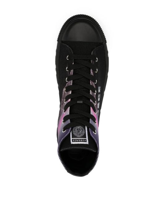Versace Black Hills Print Hi Top Trainers for men