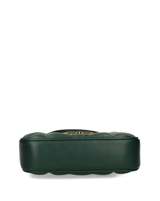 Love Moschino Green Quilted Logo-Plaque Shoulder Bag