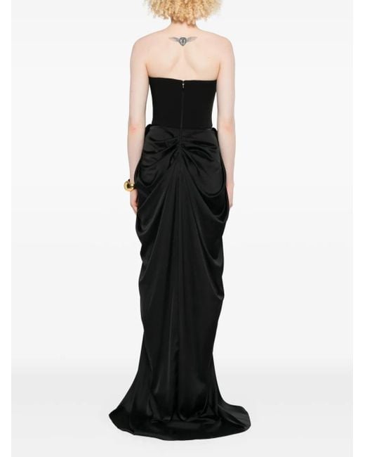 Nissa Black Drapiertes Kleid mit Schleifendetail
