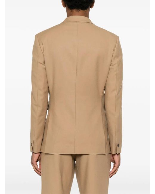 Sandro Natural Double-Breasted Virgin-Wool Blazer for men