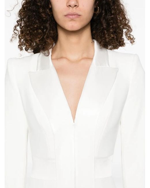 Vestido corto con diseño de esmoquin Elisabetta Franchi de color White