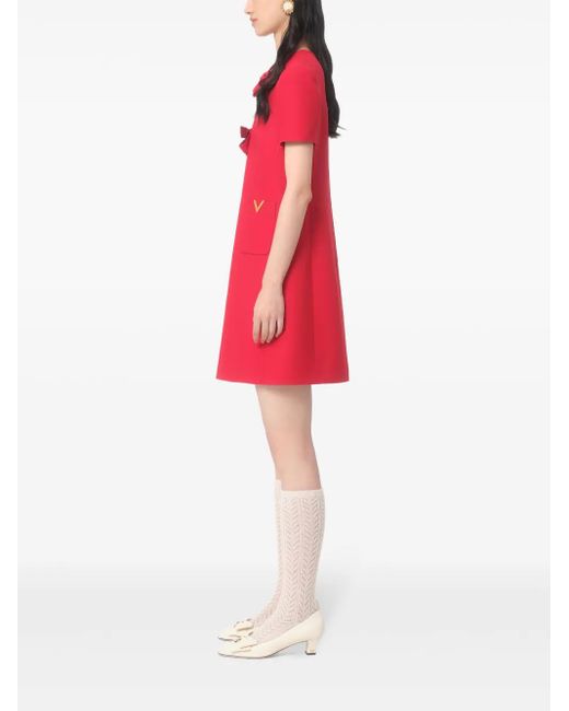 Valentino Garavani Red Crepe Couture Mini Dress