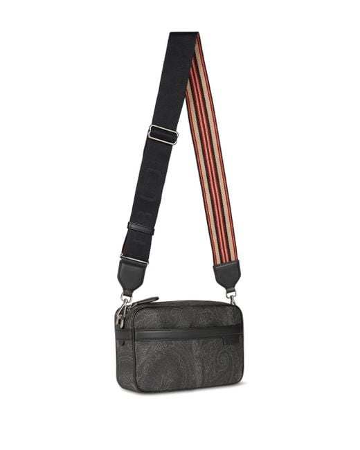 Etro Black Mini Paisley-Print Camera Bag for men