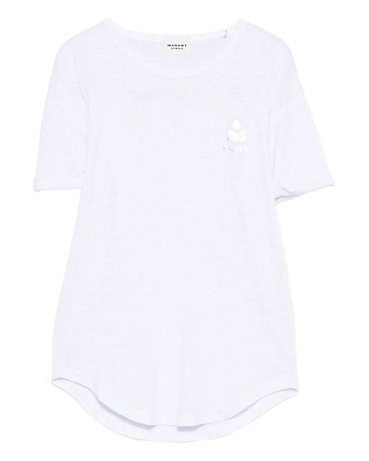 Isabel Marant White Logo-Print T-Shirt