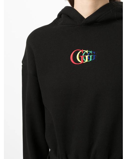 goodboy Black Logo-Embroidered Cropped Hoodie