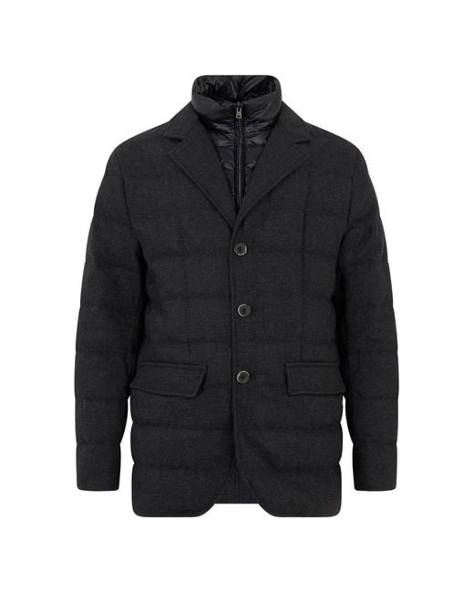 Herno Black Padded Notch-Lapel Jacket for men