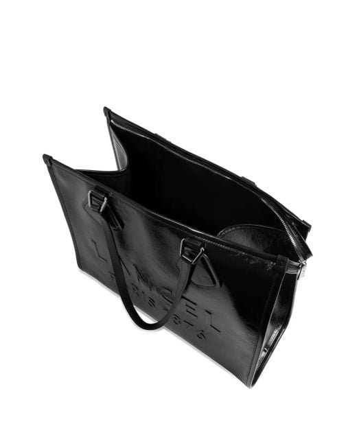 Borsa Tote Con Logo Goffrato di Lancel in Black