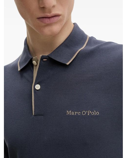Marc O' Polo Blue Logo-Embroidered Polo Shirt for men