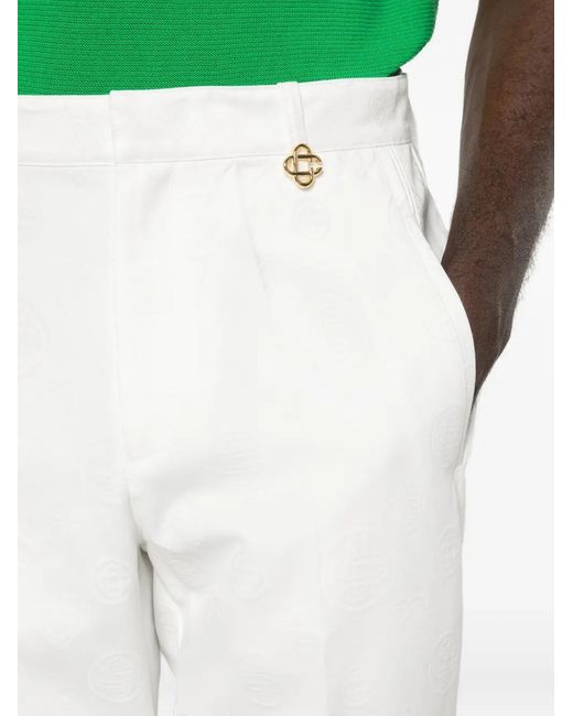 Casablanca White Floral-Pattern Trousers for men