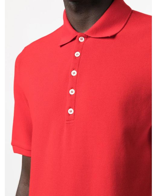 Polo Con Dettaglio A 4 Righe di Thom Browne in Red da Uomo