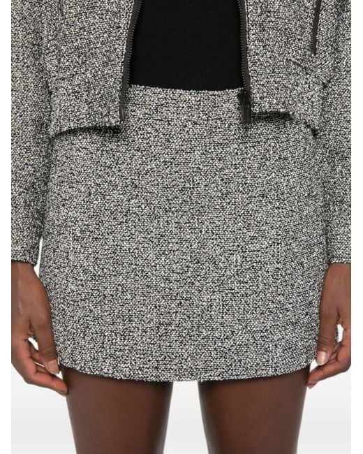 Michael Kors Gray Tweed-Effect Mini Skirt