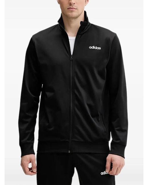 Adidas Black Linear Logo-Print Tracksuit for men