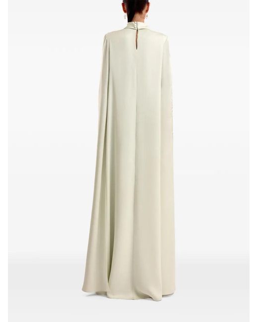 Gemy Maalouf White Calligraphy-Embroidered Kaftan