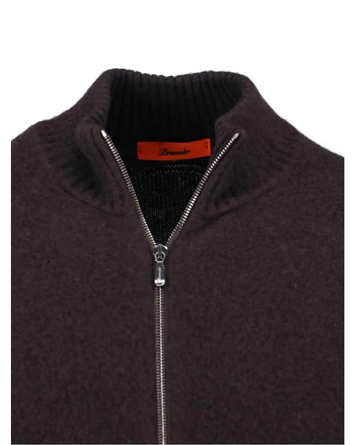 Drumohr Blue Zip-Up Lambswool Cardigan for men