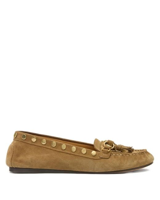 Isabel Marant Brown Faxel Taupe Leather Moccasins