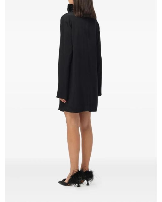 Robe À Col Noué Semicouture en coloris Black