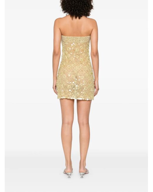 Abito Corto Con Paillettes di Roberta Einer in Yellow