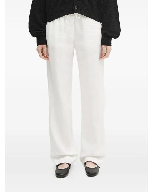 Samsøe & Samsøe White Drawstring Linen Trousers