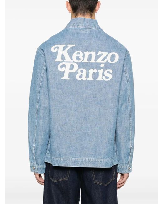 KENZO Blue Poncho With X Verdy Embroidery for men