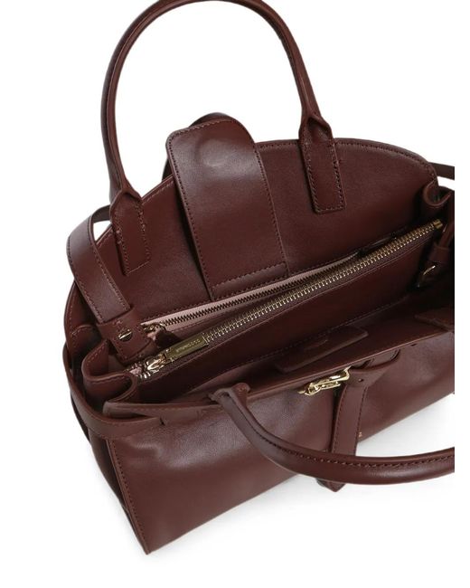 Coccinelle Brown Buckle-Detail Leather Tote Bag